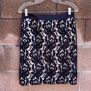 Ann Taylor Dress Skirt Sz 4 Floral Lace Work Play